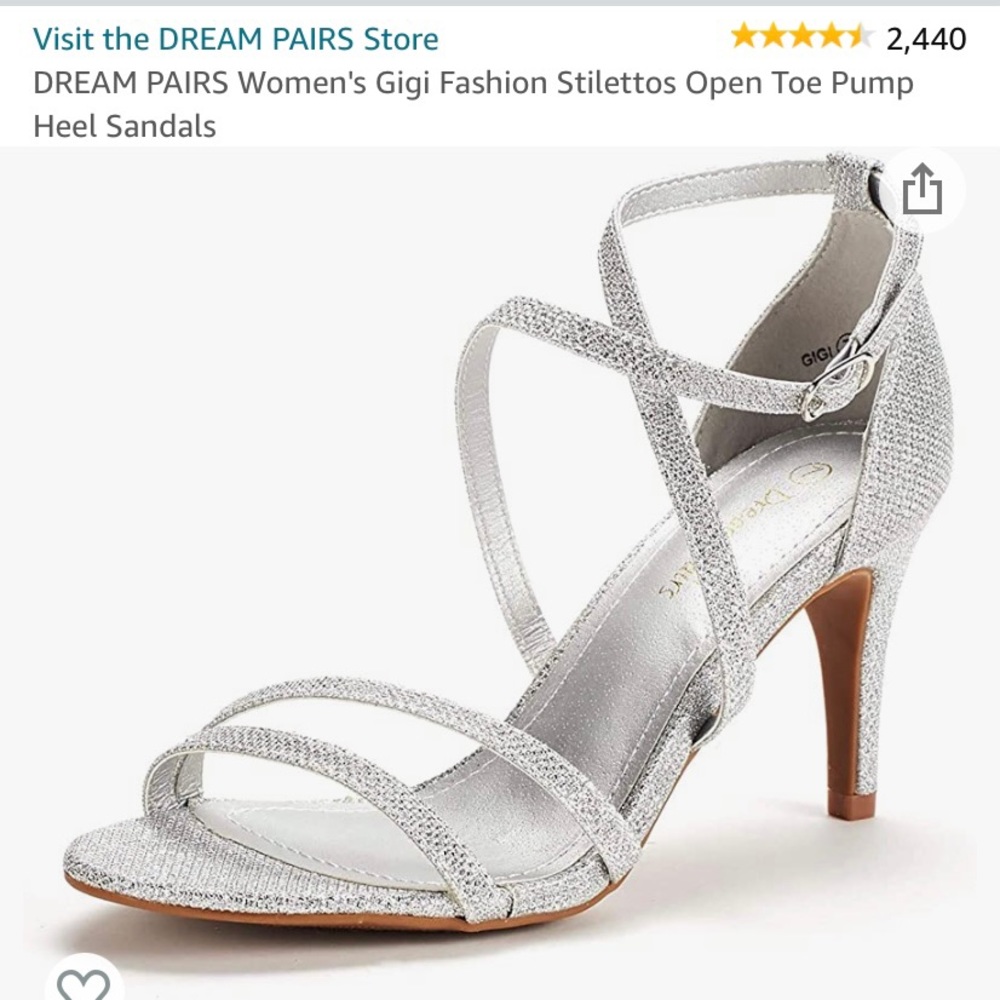 Dream Pairs Silver Stiletto 3-inch Heels